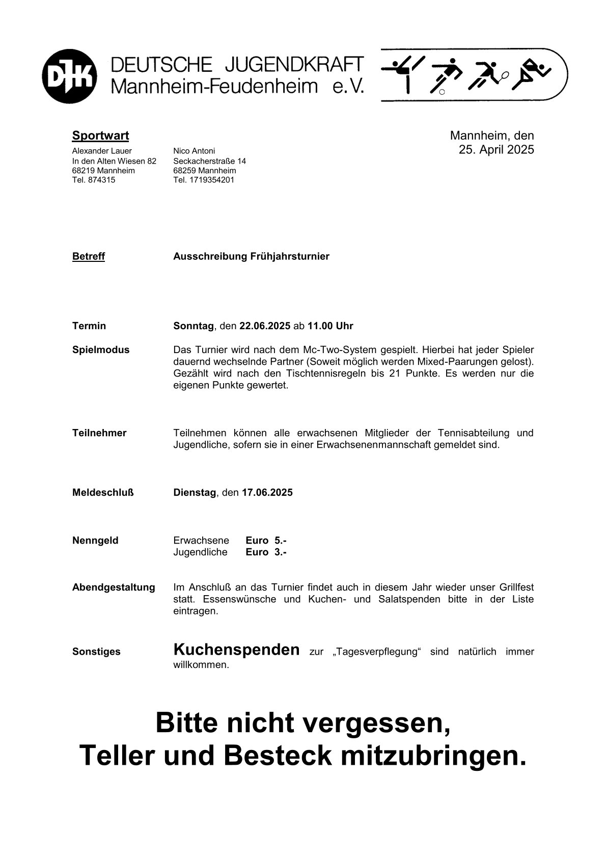 Frühjahrsturnier 2025